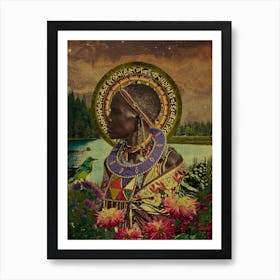 African Tribe Lady Art Print