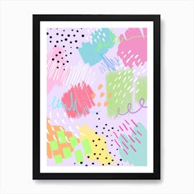 Pastel Rainbow Abstract Painting 2 Art Print