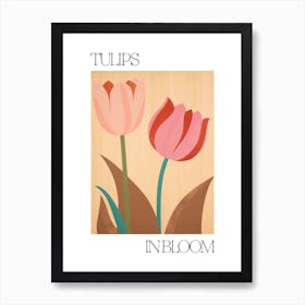 Tulips In Bloom Flowers Bold Illustration 4 Art Print