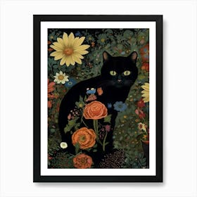 Cat In The Garden 2 Art Print