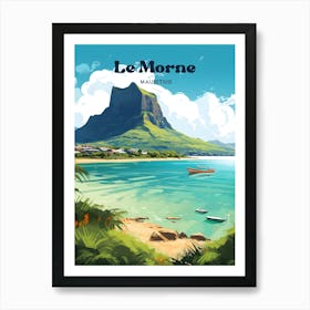 Le Morne Mauritius Mountain Travel Art Art Print