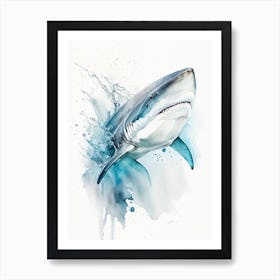 Whitetip Reef Shark Watercolour Art Print