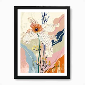 Colourful Flower Illustration Cosmos 3 Art Print