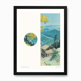 Yamagata Japan 3 Cut Out Travel Poster Art Print