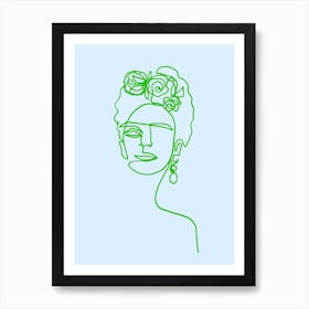 Frida Kahlo Green Art Print