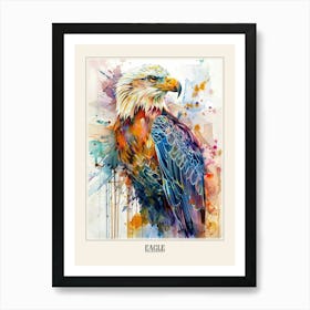 Eagle Colourful Watercolour 2 Poster Art Print