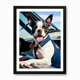 Boston Terrier Pilot-Reimagined 12 Art Print