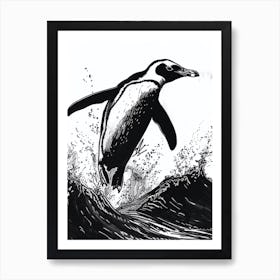 Emperor Penguin Diving Into The Water 3 Art Print