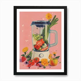 Blender With Fruits And Vegetables Art Print