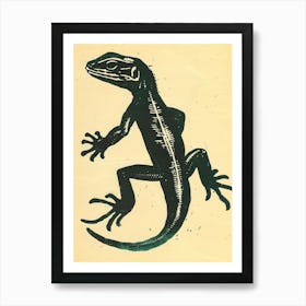 Oustalets Lizard Block Print 1 Art Print