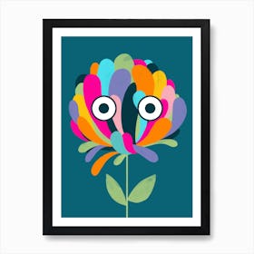 Curious Colorful Flower Art Print