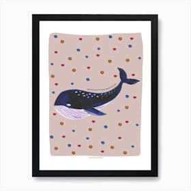 Retro Whale In Putty Art Print