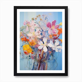 Abstract Flower Painting Bluebonnet 1 Art Print