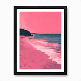 Pink Beach Painting Art Print