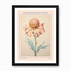 Gaillardia 2 French Flower Botanical Poster Póster