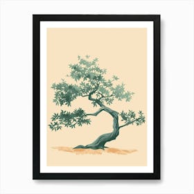 Yew Tree Minimal Japandi Illustration 1 Art Print