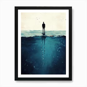 Man In The Water, Minimalism Art Print