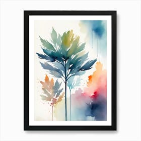 Watercolor Trees 1 Art Print