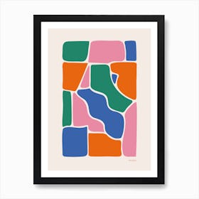 Solid Fluid Multicoloured Original Bright Abstract Art Print