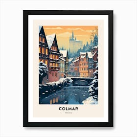 Winter Night  Travel Poster Colmar France 1 Art Print