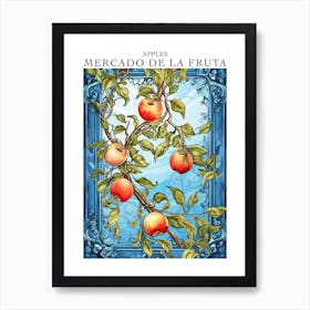 Mercado De La Fruta Apples Illustration 1 Poster Art Print