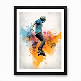 Skateboarding In Zurich, Switzerland Drawing 1 Art Print