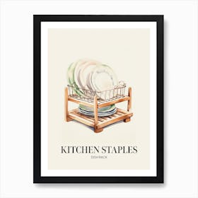 Kitchen Staples Dish Rack Art Print