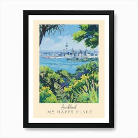 My Happy Place Auckland 2 Travel Poster Art Print