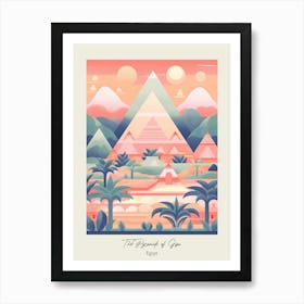 The Pyramids Of Giza   Egypt   Cute Botanical Illustration Travel 2 Poster Art Print