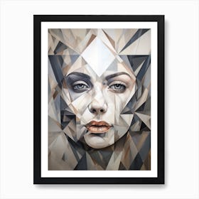 Abstract Geometric Lady Portrait 30 Art Print