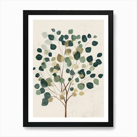 Eucalyptus Tree Minimal Japandi Illustration 3 Art Print