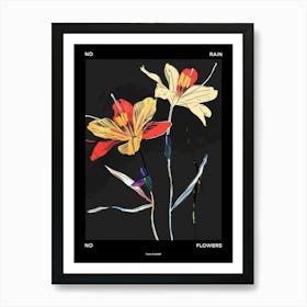 No Rain No Flowers Poster Flax Flower 1 Art Print