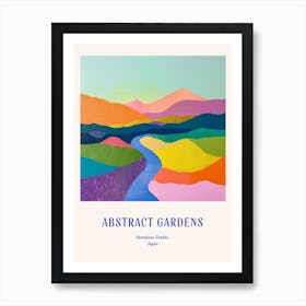 Colourful Gardens Kairakuen Japan 3 Blue Poster Art Print