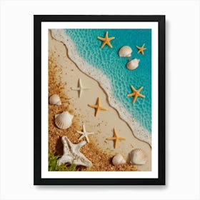 Sea Shells On The Beach Art Print