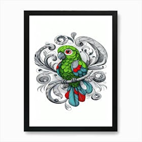 Tango Parrot Art Print