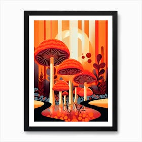 Midcentury Mushroom Art Print
