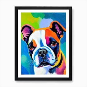 Boston Terrier 2 Fauvist Style Dog Art Print