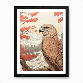 Bird Illustration Red Tailed Hawk 2 Art Print