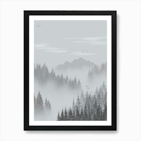 Foggy Landscape Art Print