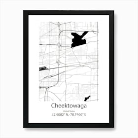 Cheektowaga,United States Minimalist Map Art Print