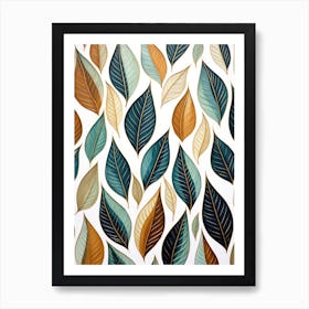 Abstract Leaves Pattern Art Print