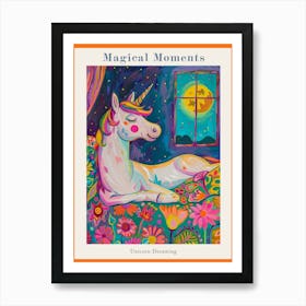 Unicorn Dreaming In Bed Fauvism Inspired 1 Poster Art Print