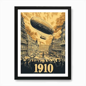 Aihrgdesign A Vintage Poster Of An Early Airship Soaring Abov 972fc6c2 D4d0 4e7f Ad73 C428c4d7dd0f 0 Art Print