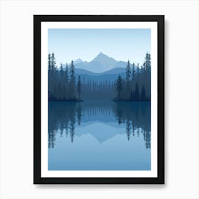 Lake With Trees And Mountains Art Print