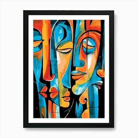 Abstract Of Faces Art Print