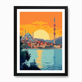 Turkey Istanbul Vintage Illustration 1 Art Print