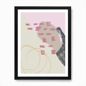 Pink Blush Shapeart Digital Art Print