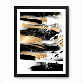 Abstract Gold And Black Painting 25 Art Print