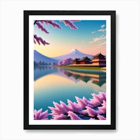 Sakura Blossoms Cherry Blossoms Mount Fuji Japan Art Print