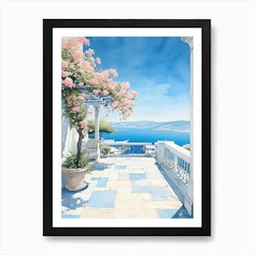 Mykonos Summer Watercolour 5 Art Print